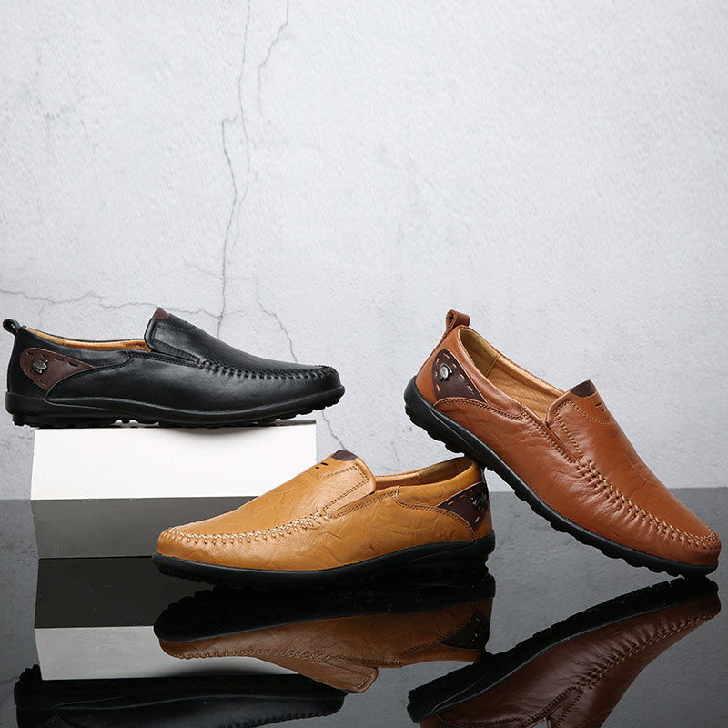 Herrenschuhe Casual Luxus-Marke Echtes Leder Italienische Herren Loafers Mokassins Slipper Herren Mokassins Schwarz Braun Übergröße 47