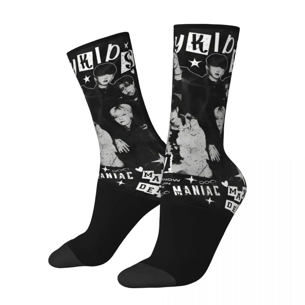 Women Men Socks Bang Chan Stockings Winter Fashion High Quality Socks Design Skateboard Anti-Slip Socks