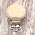 5Pcs Round Printing Beech Wood Teething Clip Chew Soother Pacifier Clip Chain For Nipple Chain Clip Nursing Product Wholesale
