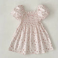 Toddler Girls Floral Princess Dress Little Girl Cotton Short Sleeve Blue Flowers Party Dress Summer Casual Dresses Kids Clothes
