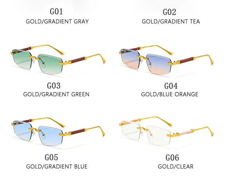Designer Luxury Sunglasses Vacation Trending Sunglasses Women Rimless Glasses Vintage Lentes Dropshipping Oculos Gafas Lunette