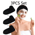 3Pcs Women'S Makeup, Face Wash, Solid Color Velcro Headbands, Sports Yoga Headbands, Spa Bathroom Headbands