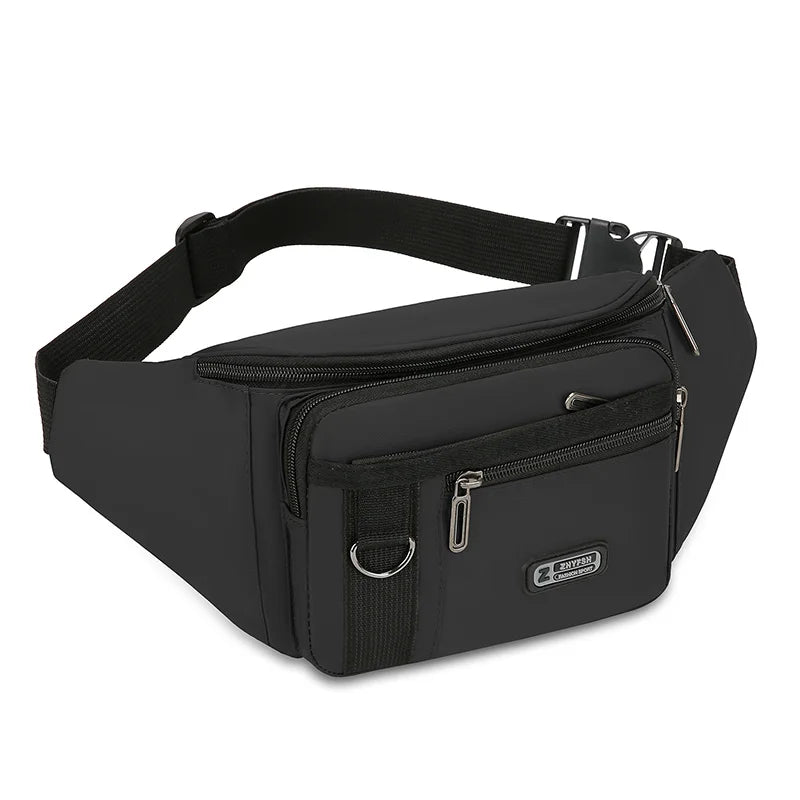 Unisex Multifunctional Waist Packs Large Capacity Waterproof Nylon Business Pack Trendy Crossbody Chest Bag for Travel Work