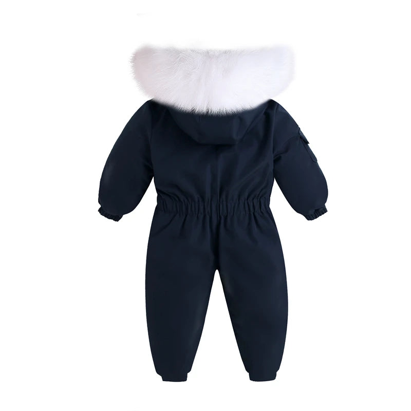 Baby-Skianzug Herbst und Winter Baby-Jumpsuit Warmer Plüsch Strampler für Jungen Baby-Mädchen-Kleidung Wasserdichte Kinderjacke