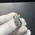 Anillo ajustable de topacio azul natural MM para mujer, joyería de regalo, venta al por mayor, de alta calidad, vintage, fino