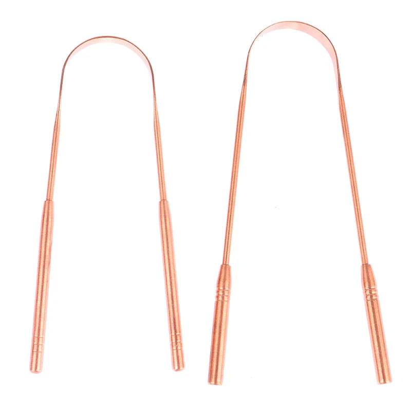 1Pc Copper Tongue Scraper Cleaner Scraper  Toothbrush Dental Oral Care Hygiene Health Care Tool For Men Women