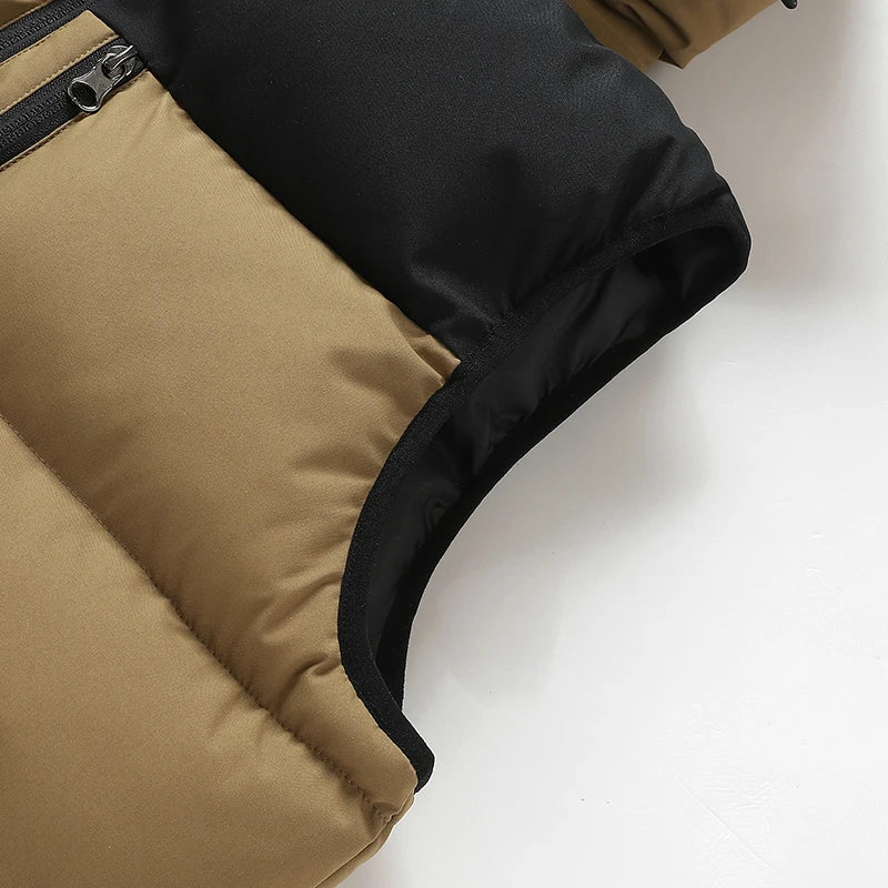 Autumn Winter Men Hooded Thicken Casual Sleeveless Vests Jackets Coat Mens Detachable Hat Waistcoat Vest Man Cotton Outwear Vest