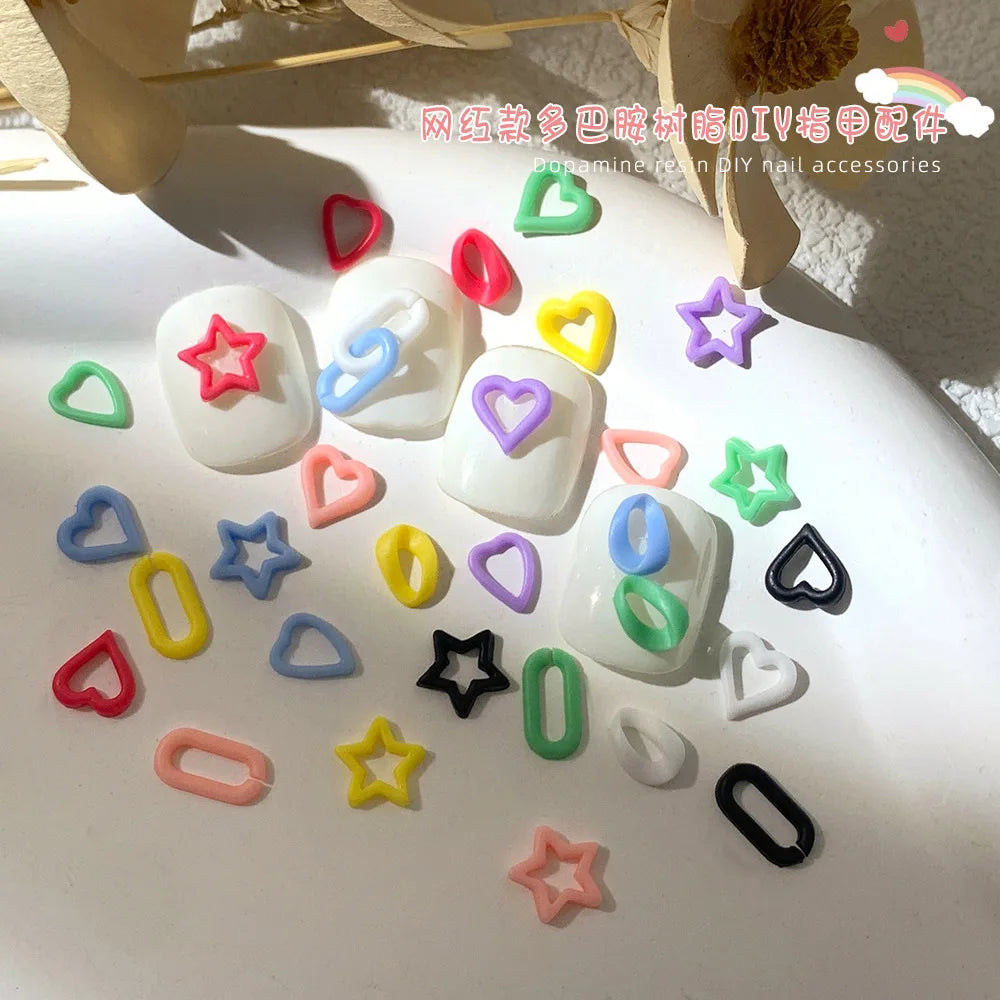 100 Stück Eistransparente Pentagramm Nail Art Charms Harz 3D Glänzende Sterne Nail Art Strass Flatback Edelsteine DIY Nagelzubehör