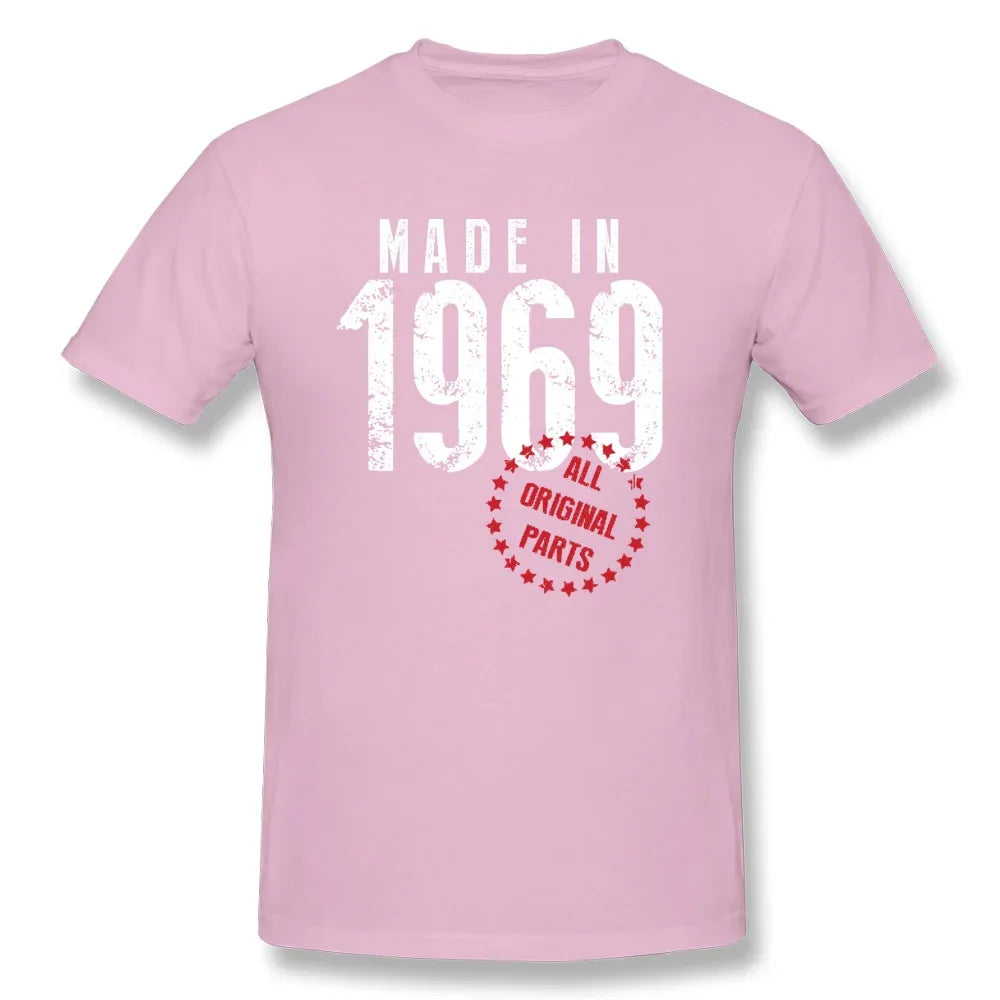 Vintage Creative Vater-T-Shirt Hergestellt 1969 Alle Originalteile Reine Baumwolle Atmungsaktives Freizeit-T-Shirt Beliebte Tops & T-Shirts Herren