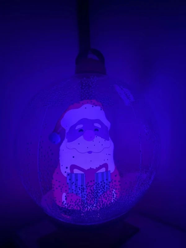 Aufblasbarer transparenter leuchtender PVC-Weihnachtsball, 24 Zoll, dekoriert, Weihnachtsbaum-Atmosphäre, für Innenhof
