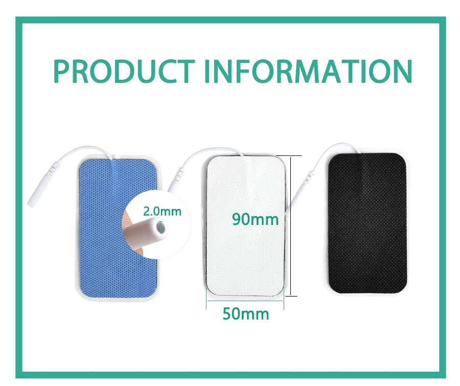 10/20Pcs Electrode Pads 2mm Plug Self Adhesive Replacement for Tens Acupuncture Electrode Pads Square Muscle Stimulator Slimming