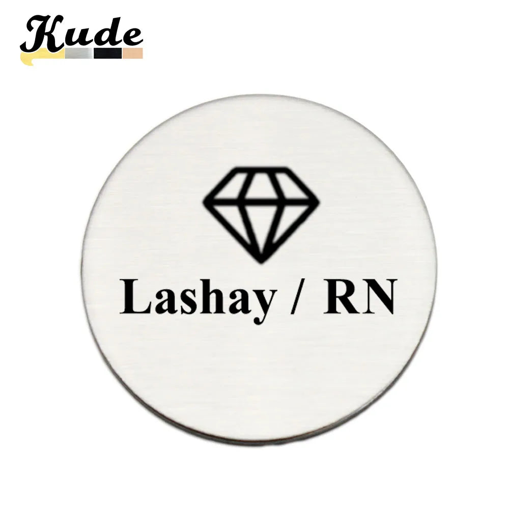 30mm/40mm Round Custom Personalized Laser Engraved Your Text Logo Business ID Plate Steel Metal Door Wall Photo Tag Name Badges