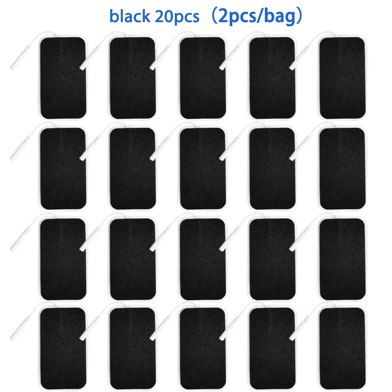 10/20Pcs Electrode Pads 2mm Plug Self Adhesive Replacement for Tens Acupuncture Electrode Pads Square Muscle Stimulator Slimming
