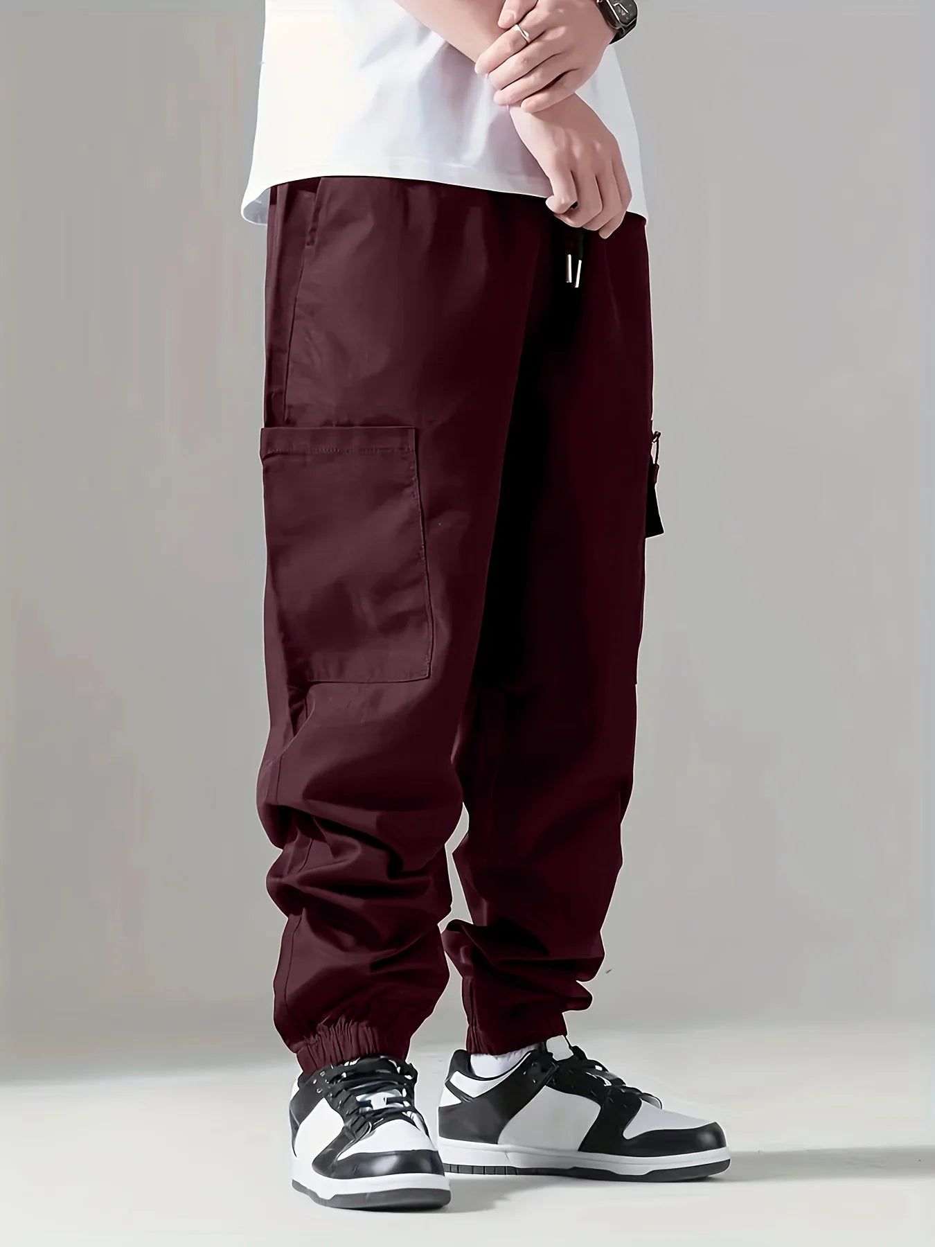 Men's Cargo Pants, Thin Trousers, Comfortable and Breathable, Outdoor Casual, Wearable, Running, Cycling, Multi-pocket 004