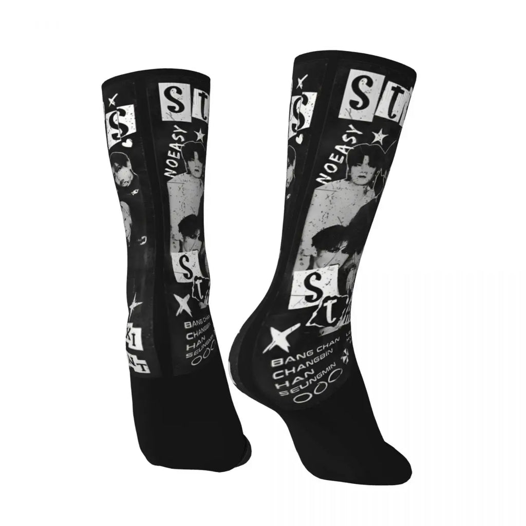 Women Men Socks Bang Chan Stockings Winter Fashion High Quality Socks Design Skateboard Anti-Slip Socks