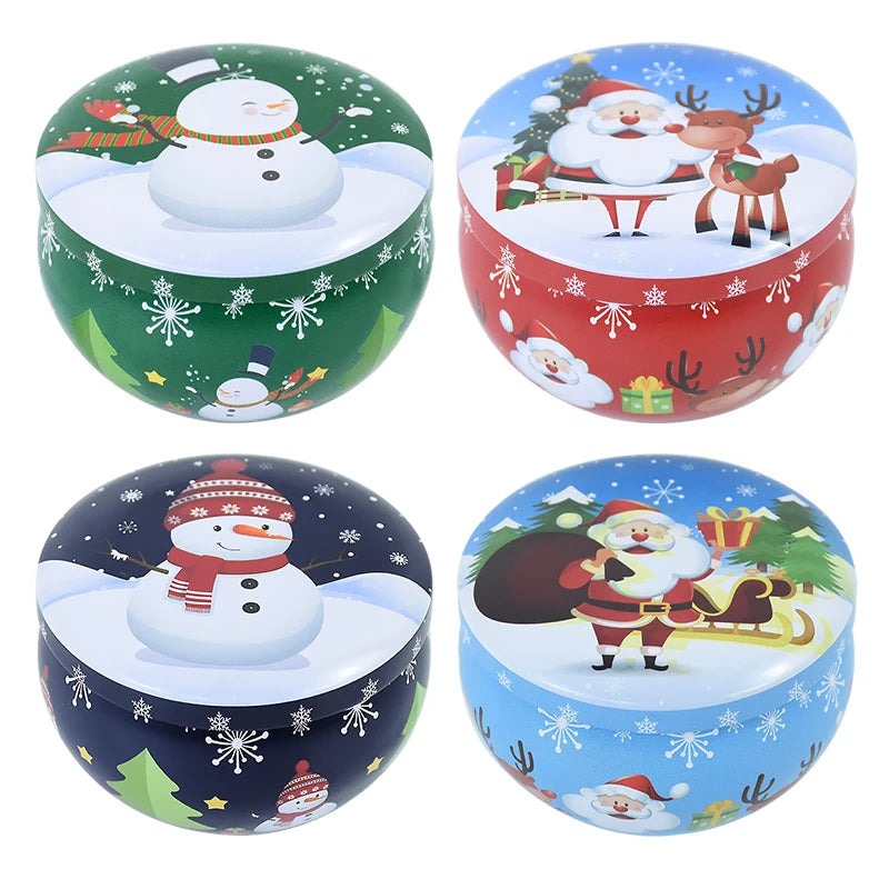 1PC Christmas Aromatherapy Candle Tinplate Rose Goji Berry Blood Orange Lavender Vanilla Gift New Year Party Home Decoration