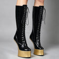 JIALUOWEI New Ponyplay Style 7inch High Heel Platform Knee High Fetish Boots Size36-46