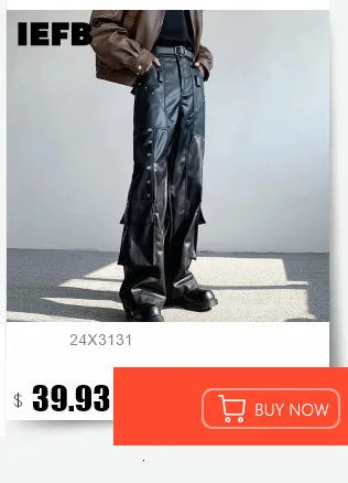 IEFB Men's Suit Pants Solid Color Niche Design Korean Style Casual Straight Elastic Waist Versatile Trousers 2023 New 9C2269