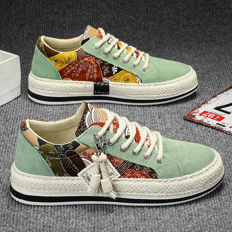 Trend Low-Top Canvas Shoes Mens Summer Fashion Trend Platform Sneakers Comfortable Breathable Casual Shoes Zapatos para hombres