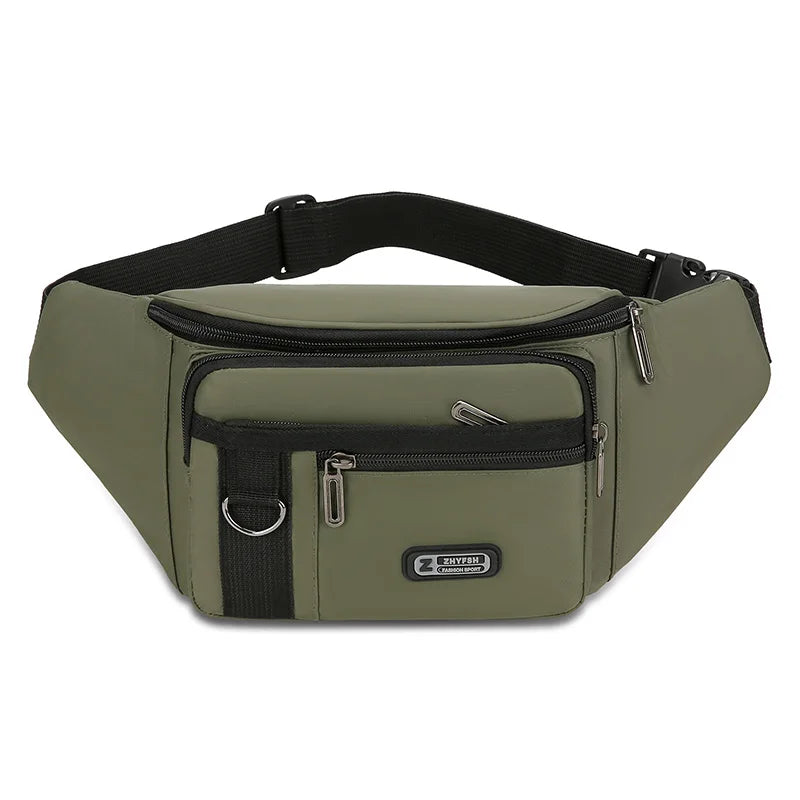 Unisex Multifunctional Waist Packs Large Capacity Waterproof Nylon Business Pack Trendy Crossbody Chest Bag for Travel Work