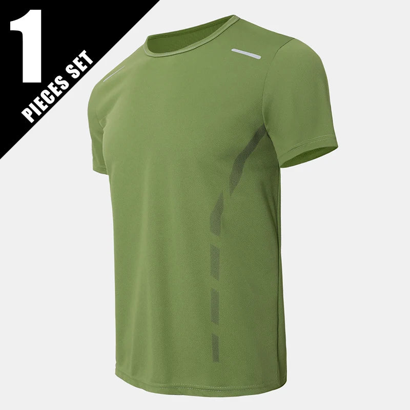 1/4 Uds Camiseta Holgada de Verano para Hombre, Estampada, de Secado Rápido, Manga Corta, Juvenil, Informal, Deportiva, Fitness, Transpirable, para Mediana Edad