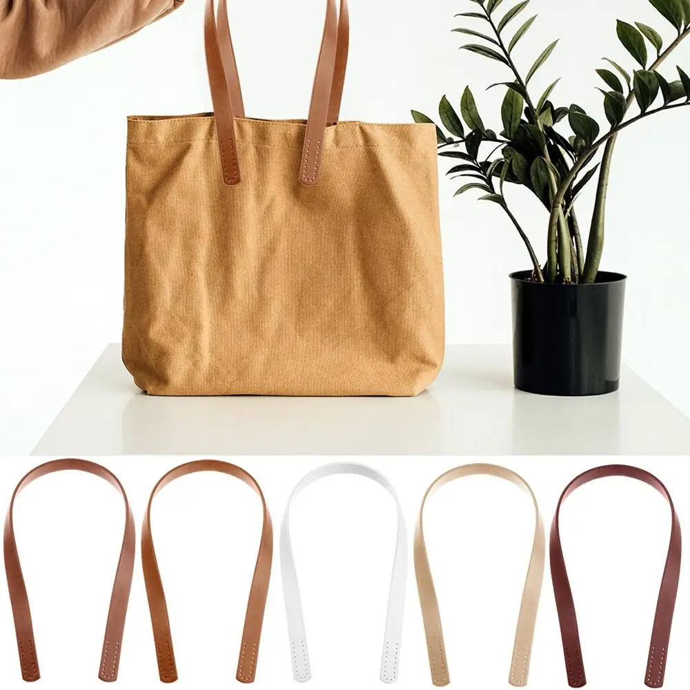 2Pcs PU Leather Women Girls Bag Handles DIY Replacement Handle Shoulder Bag Strap For Handbag Belt Bag Accessory