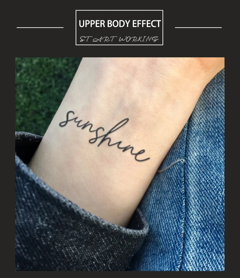 Simple Poem Waterproof Temporary Tattoo for Arm and Wrist, Long-Lasting, Realistic Fake Tattoo for Men and Women