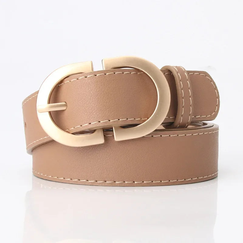 Fashion Pu Leather Waist Belts Women for Jeans Double D Buckle Ladies Belt for Dresses 10 Colors Available Wild Waistband Ladies
