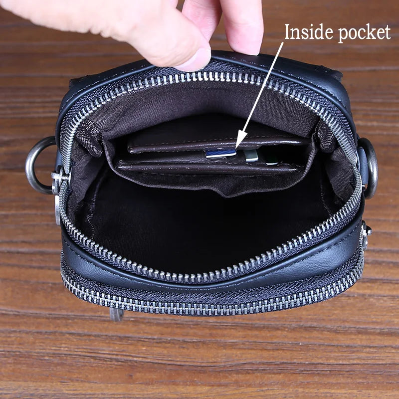 New Casual Leather Male Baotou Layer Cowhide Single Shoulder Crossbody Bag Vertical Business Backpack Men's Bag