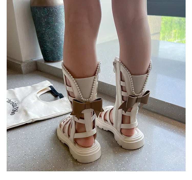 Children Sandals High-top Kids Girls Sandals Baby Sandals High Quality Flat Cut-Outs Beach Sandals