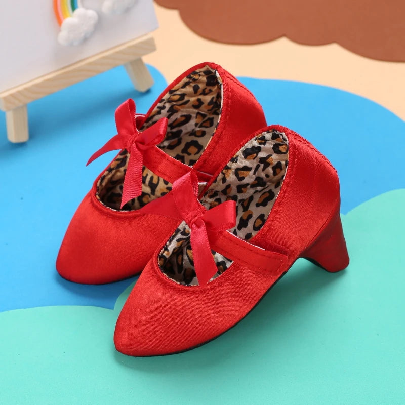 2026 VALEN SINA 0-12M Infant Newborn Baby Girl High Heels Shoes Princess Bow First Birthday Party Shoes Photo Props Shoes