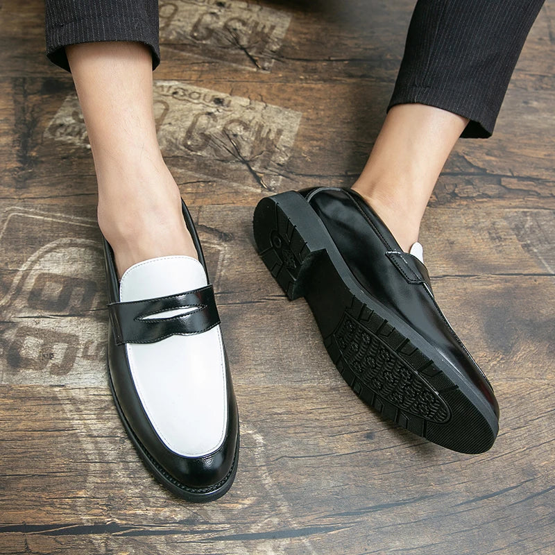 Classic Formal Leather Shoes Men Retro Casual Business Shoes Men Slip On Social Men's Dress Shoes Leather Loafers Male