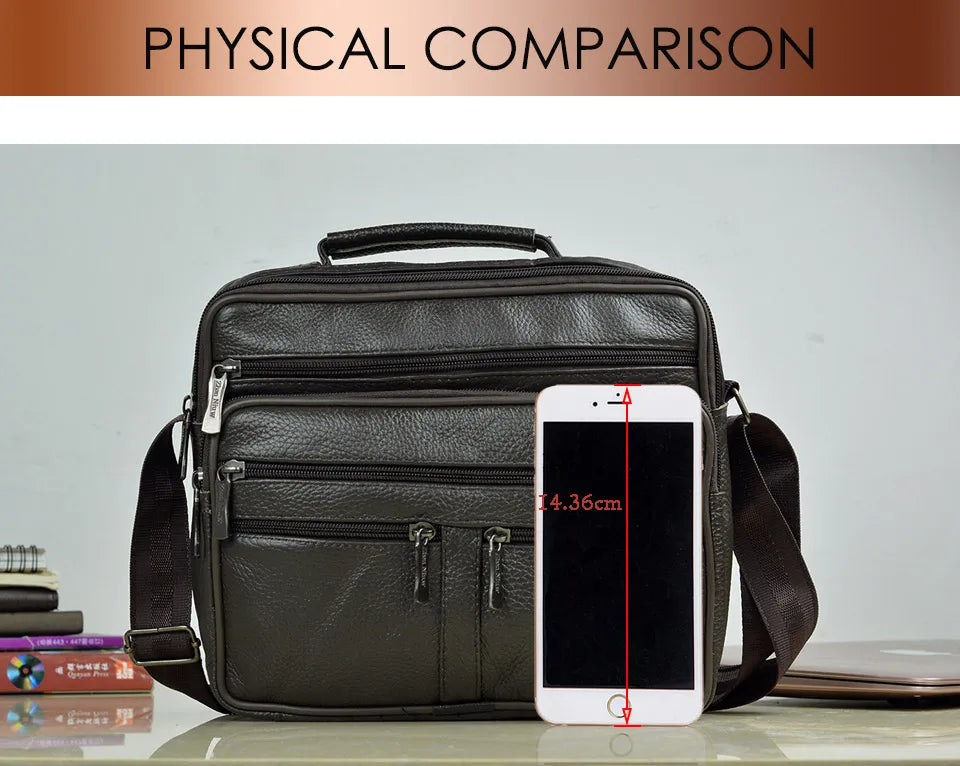 New Arrival Men Shoulder Bag Men's Genuine Leather Messenger Bag Boy Coffee Middle Size Handbags Tote Natural Skin Men Briefcase