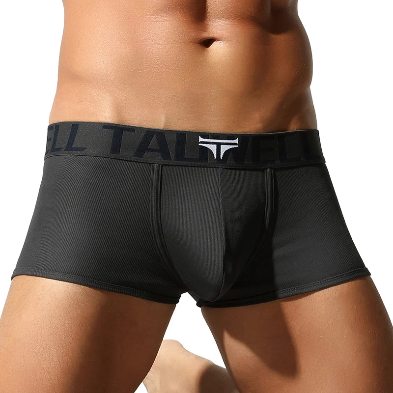 Men's Underwear, High-End Boxer Shorts, Solid Color, High Elasticity, Slim Fit, Breathable