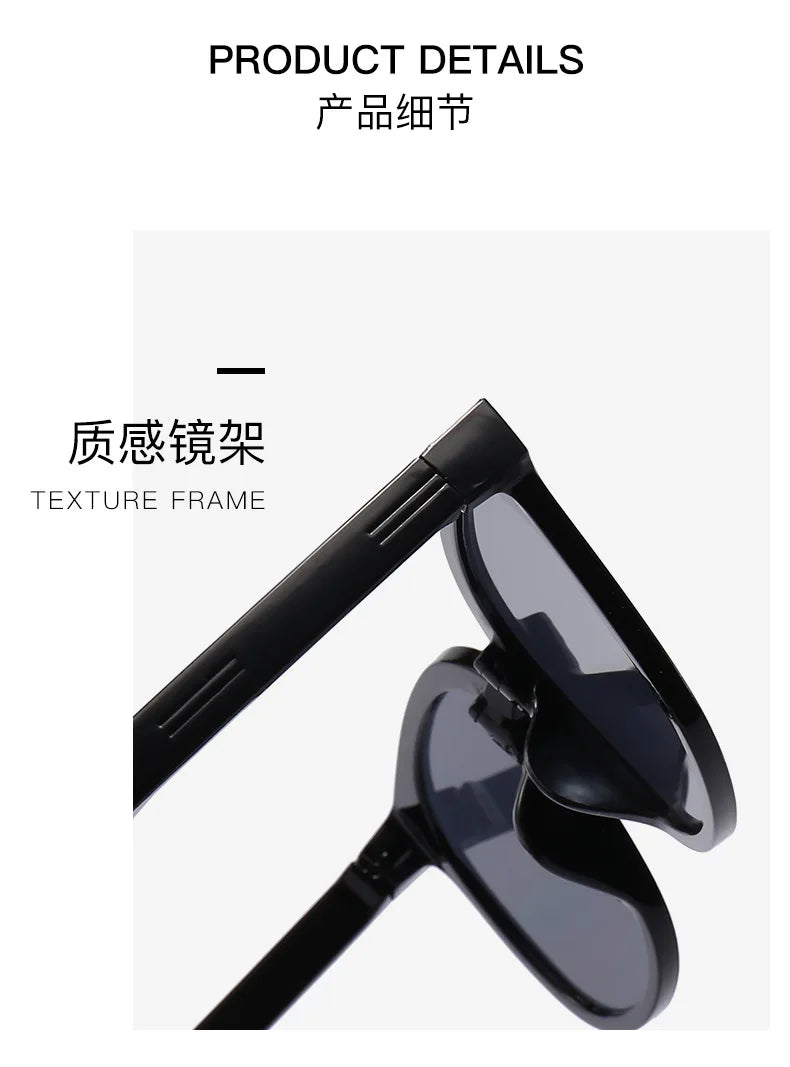 Folding sunglasses for women with high-end feel 2023 new UV protection and sun protection, large face slimming with degree