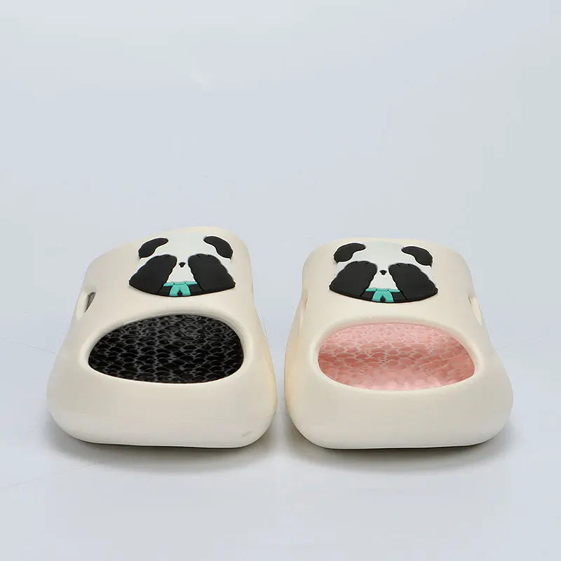 Thick Platform Panda Slippers for Women 2024 Summer Soft Sole Platform Sandals Woman Massage Non Slip Indoor Bathroom Slippers