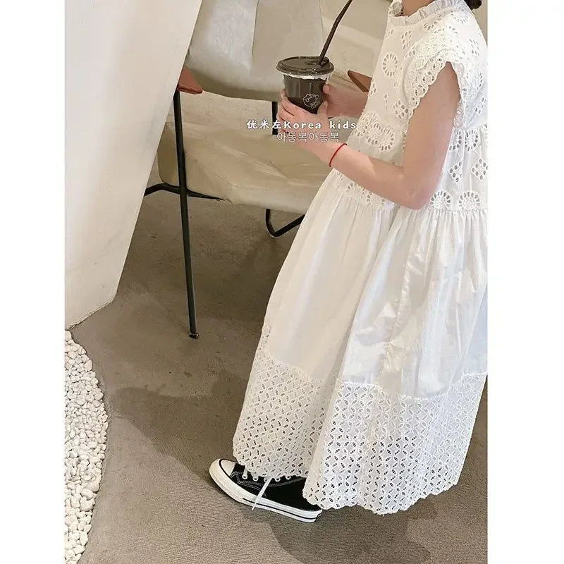 Korean children's clothing girl's dress 2026 summer new children's dress girl small  children's vest princess dress
