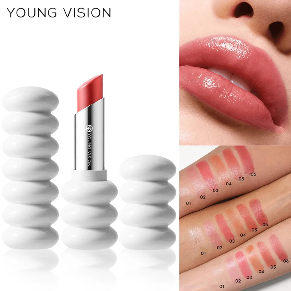 YOUNG VISION 6 Farben Feiner Schimmer Pflegender Leichter Lippenstift Lang anhaltende Farben Leicht aufzutragender feuchtigkeitsspendender Lippenstift