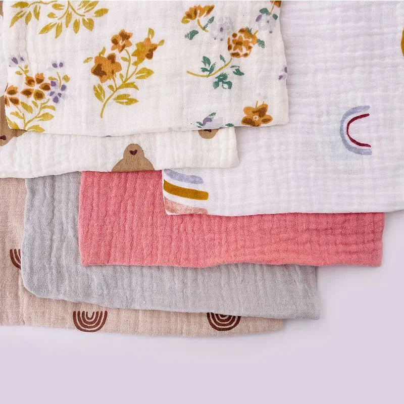 Natural Cotton Mommy Storage Bags Outdoor Baby Diaper Carrier Cute Sunshine Rainbow Printing Drawstring Pouches 27x25cm