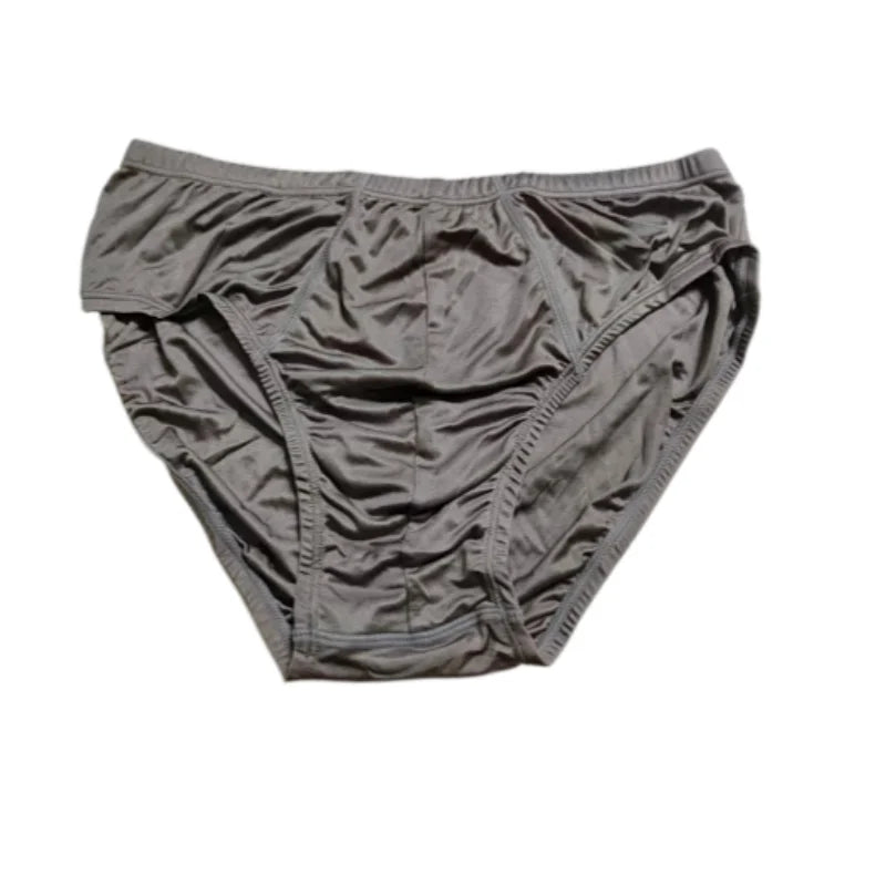 BirdTree 2PCS Men's Sexy Underwear, 100% Natural Silk Panties, Breathable, U-Convex Design, Elastic Biefs, 2026 New U34605C