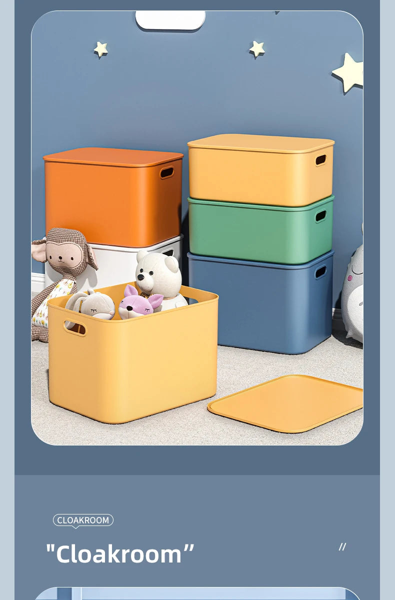 Colorful Plastic Organizers Storage Box With Lid For Toys Underwear Sock Jewelry Lipstick Container Stackable Baskets Bins