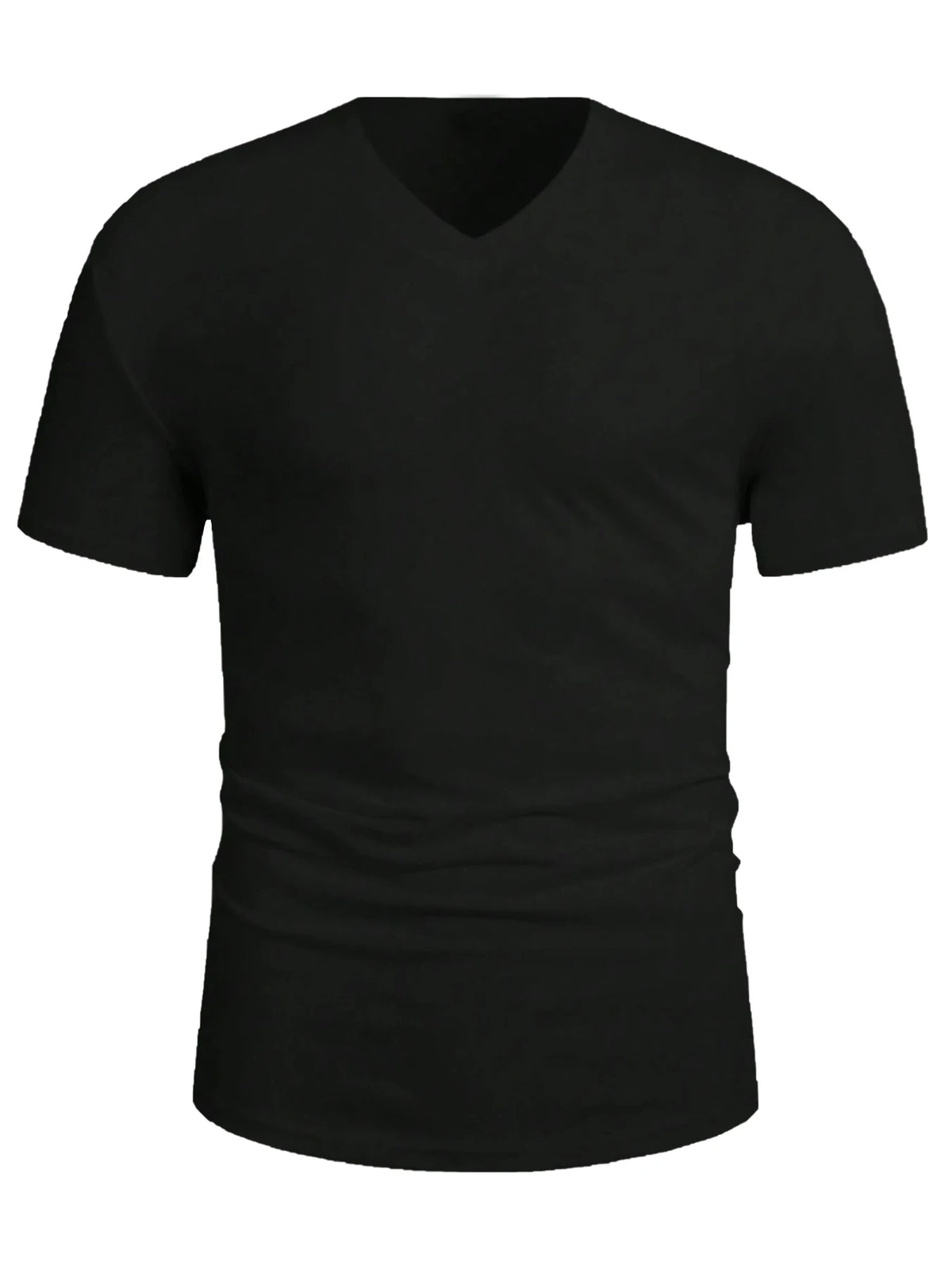 2025 Summer V Collar Mens T Shirt Solid Color Short Sleeved T-Shirt For Male Tops Tees Polyester Men Tights Slim Man Gym Tshirt