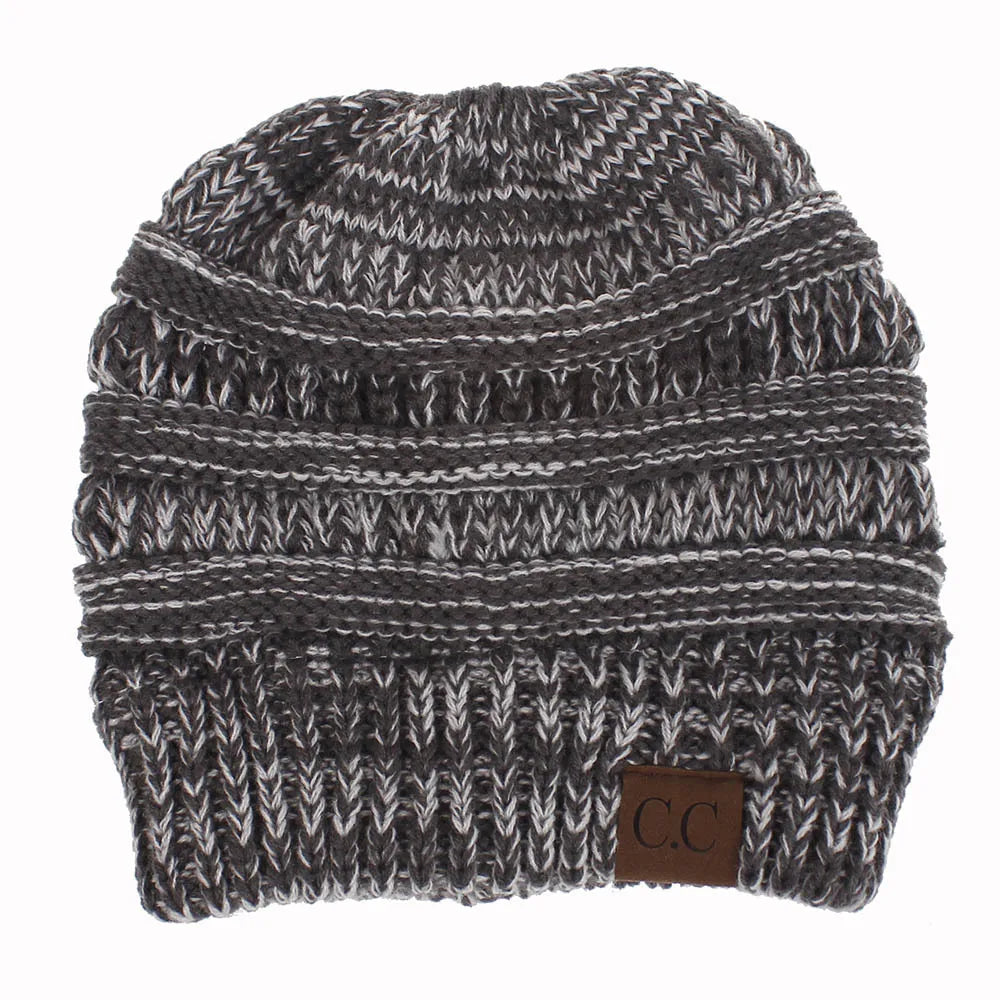 New Outdoor Warm Winter Woolen HatsAcrylic Open Horsetail HatsCold-Resistant High Ponytail Hats for Men and Women