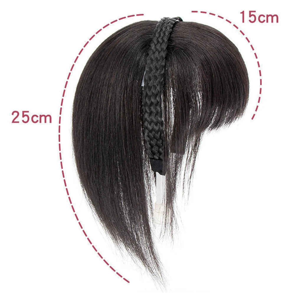 Women Girls Fake Hair Headband Fringe Wig Bangs Hairband Hair Extension Clips In Hair Extension Hair Accessories Hairpiece Clips