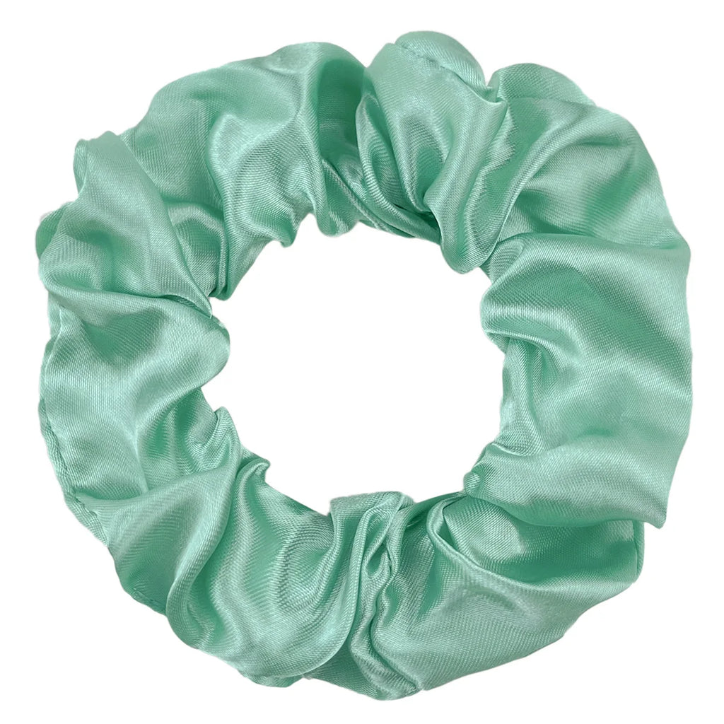 10pcs Green Satin Scrunchies Headband Elastic Rubber Hair Band Women Girls Ponytail Holder Hair Ties Accessories Satin Hair Rope