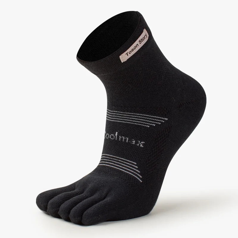 1 Pairs Men's Five Finger Socks Anti-friction Sweat-absorbent Breathable Marathon Running Socks Outdoor Tennis Split Toe Socks