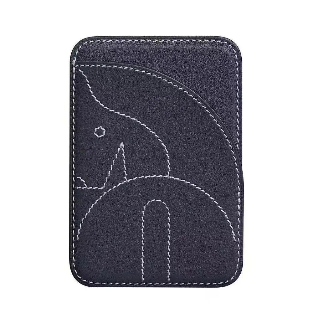 New PU Magnetic Card Holder Short Back Sticker Stealth Business Card Holder Handmade Large Capacity Name Card Clip