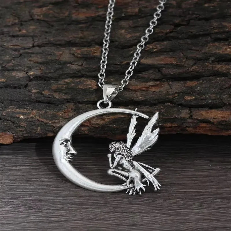 1pc Fashion Mushroom Heart Moon Pendant Necklaces,18 Inch Chain Necklace Party Jewelry Gifts Valentines