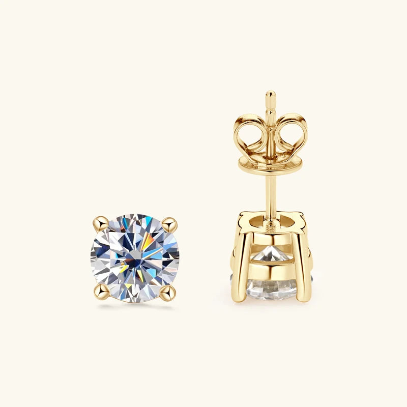Lnngy 0.3-2CT Moissanite Stud Earrings For Women Girl 925 Certified Silver Earring Exquisite Wedding Jewelry Piercing Pendientes