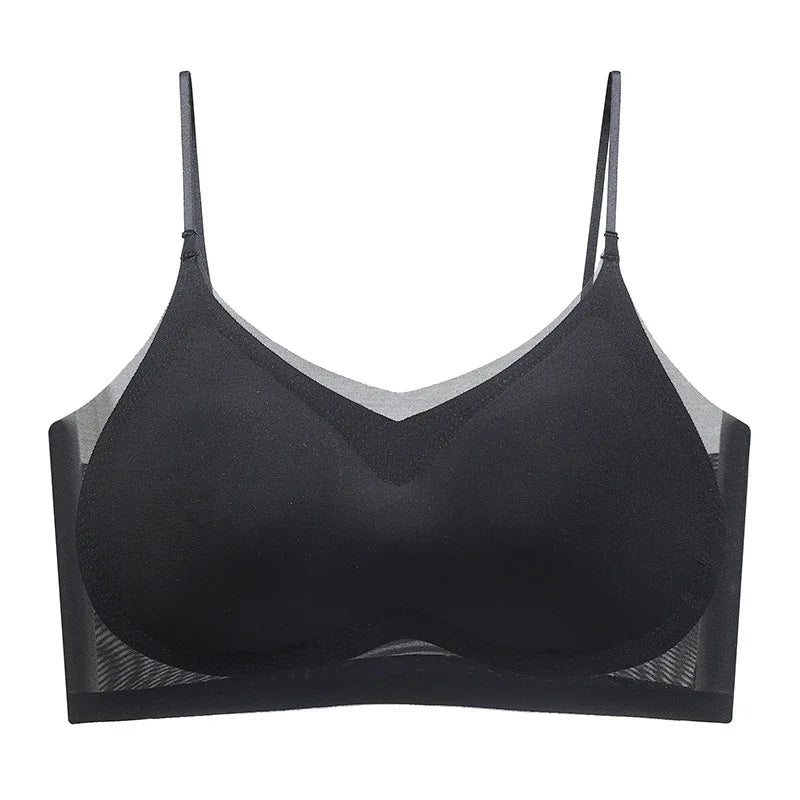 Non-marking Comfortable Breathable Underwear Women's No Steel Ring Sports Sleep Sub-breast Women's Bra With Optional Mat